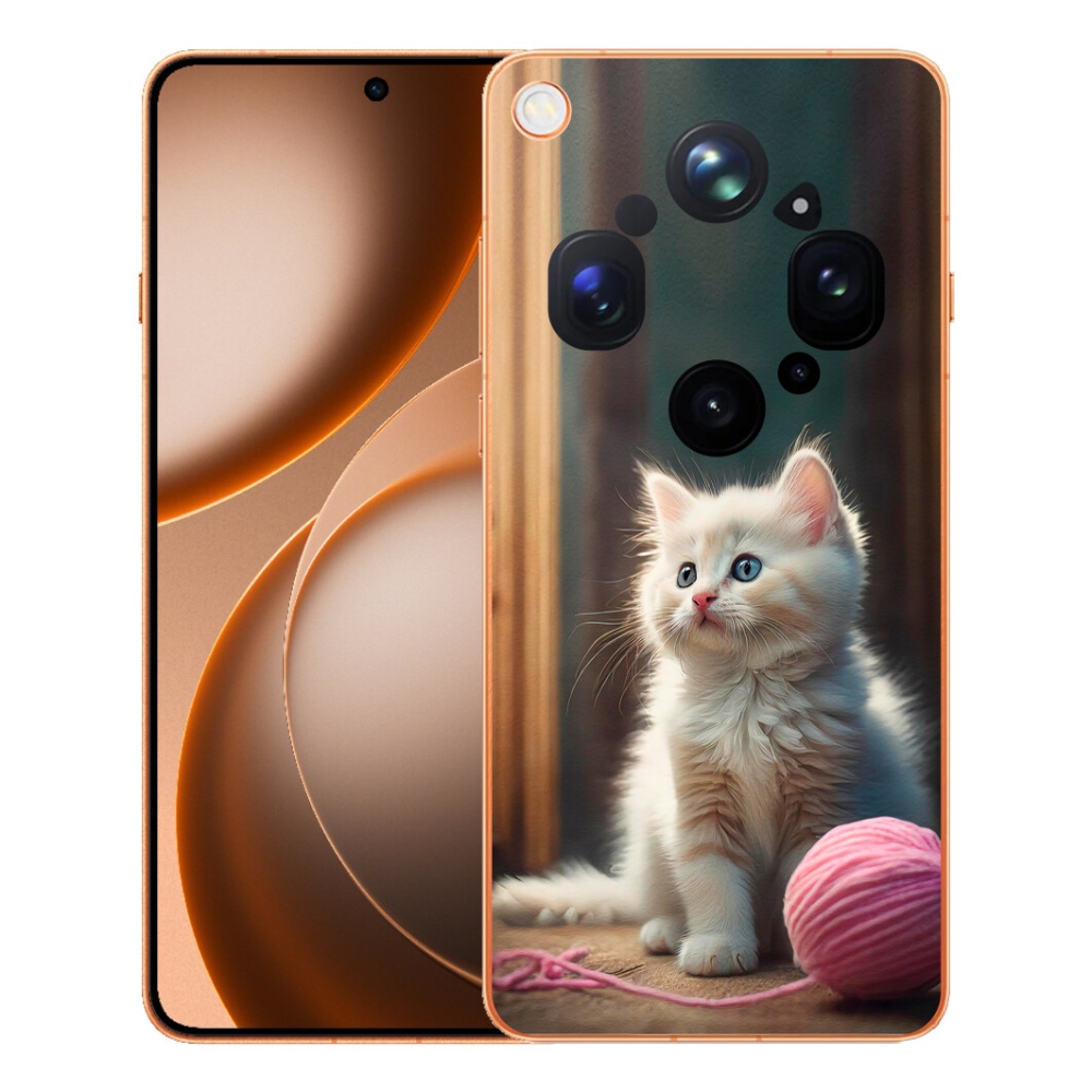 Gélový kryt mmCase na Oppo Find X9 Ultra - biele mačiatko 2