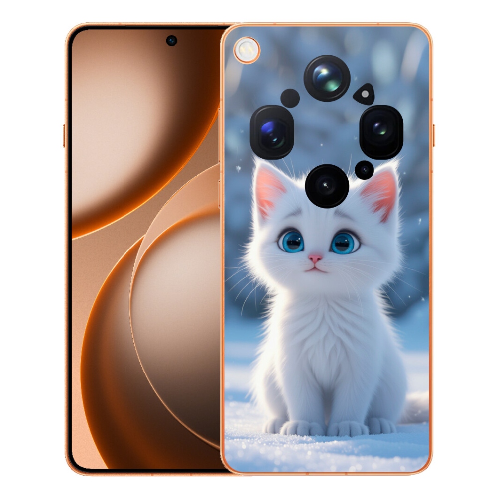 Gélový kryt mmCase na Oppo Find X9 Ultra - biele mačiatko 3