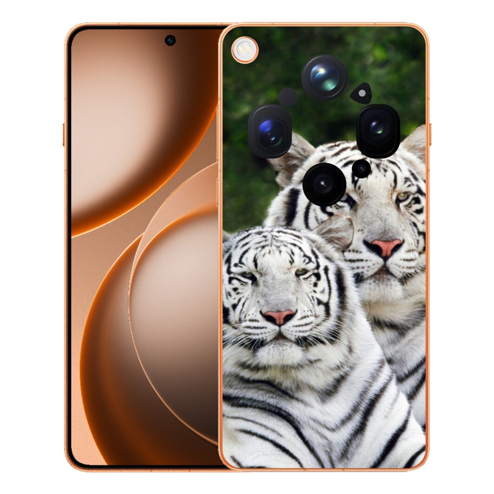 Gélový kryt mmCase na Oppo Find X9 Ultra - bieli tigre