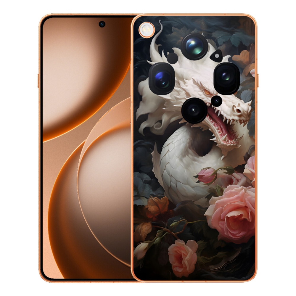 Gélový kryt mmCase na Oppo Find X9 Ultra - biely drak