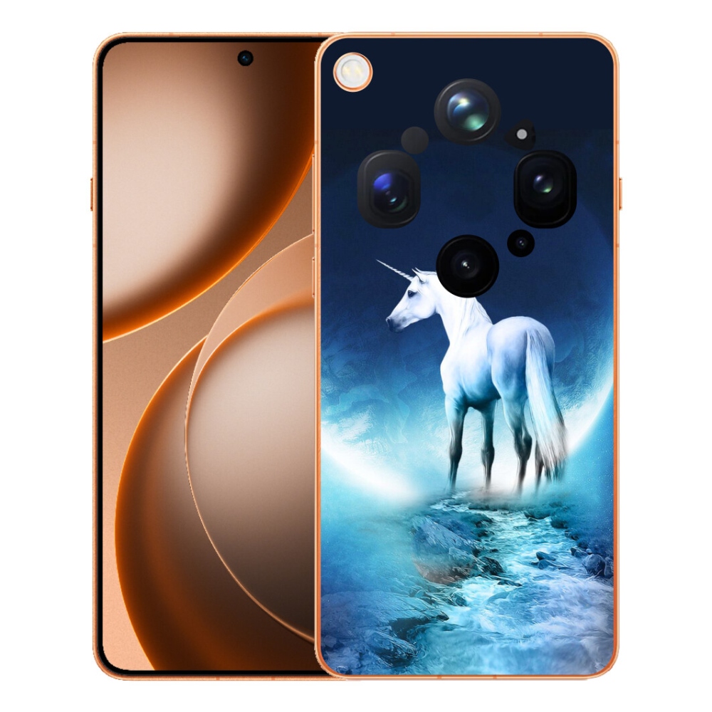 Gélový kryt mmCase na Oppo Find X9 Ultra - biely jednorožec