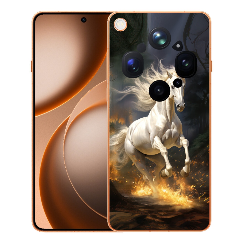 Gélový kryt mmCase na Oppo Find X9 Ultra - biely kôň 2