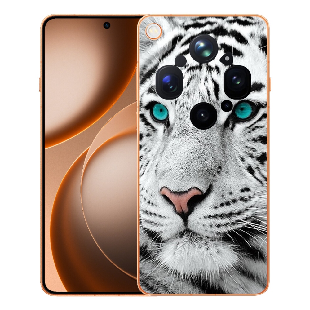 Gélový kryt mmCase na Oppo Find X9 Ultra - biely tiger
