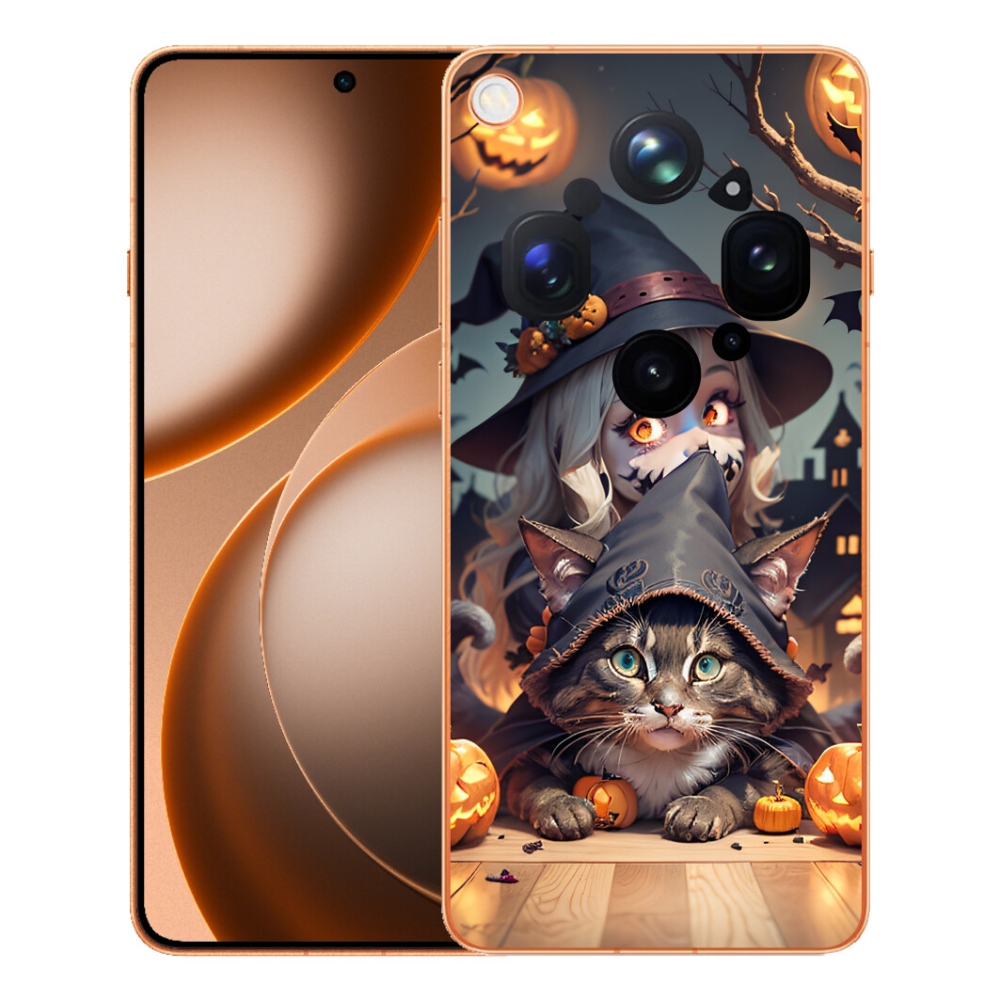 Gélový kryt mmCase na Oppo Find X9 Ultra - čarodejnica s mačkou