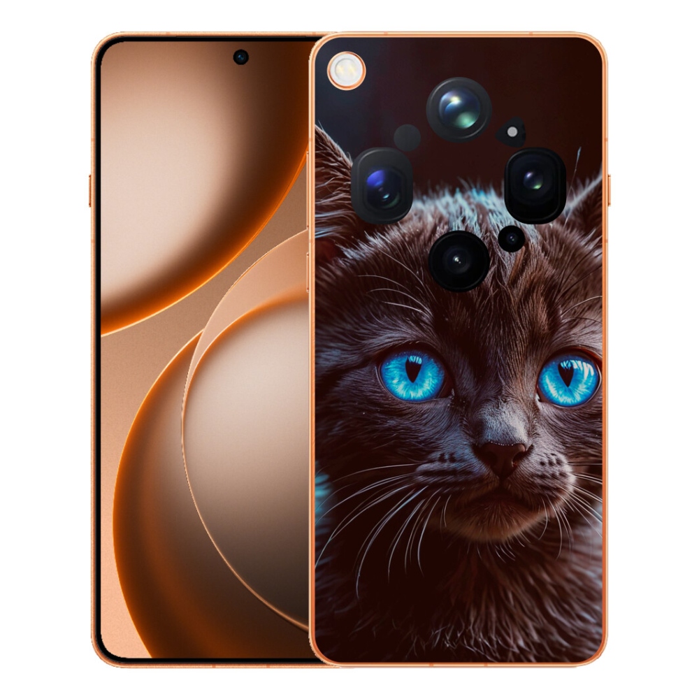 Gélový kryt mmCase na Oppo Find X9 Ultra - čierne mačiatko 2
