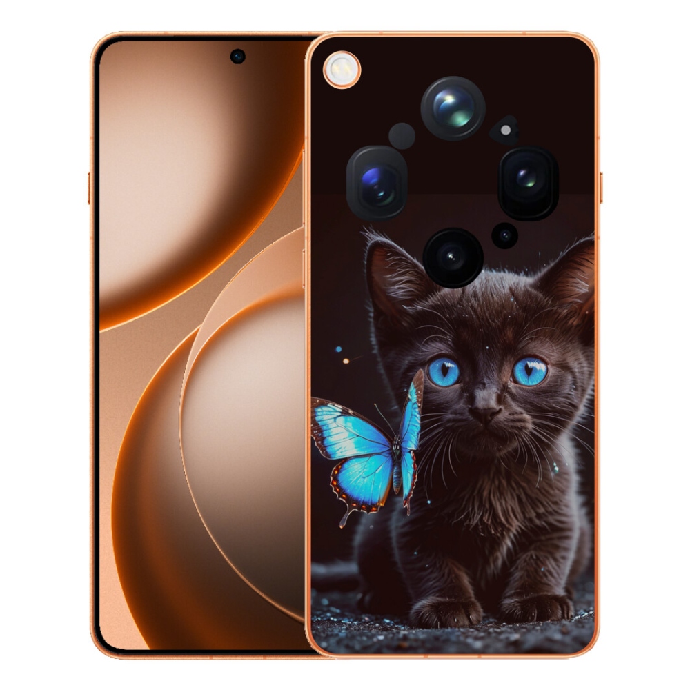 Gélový kryt mmCase na Oppo Find X9 Ultra - čierne mačiatko 3