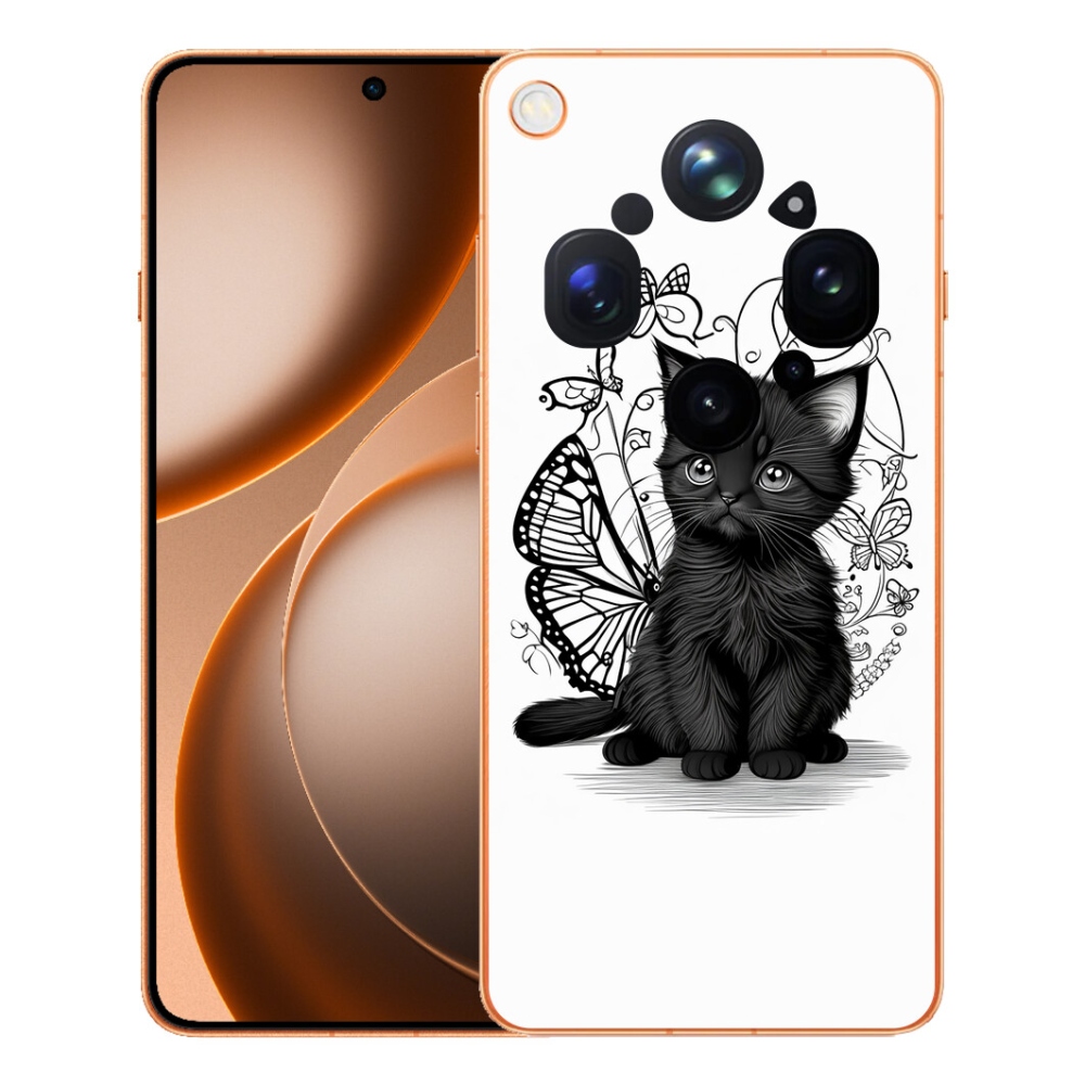 Gélový kryt mmCase na Oppo Find X9 Ultra - čierne mačiatko