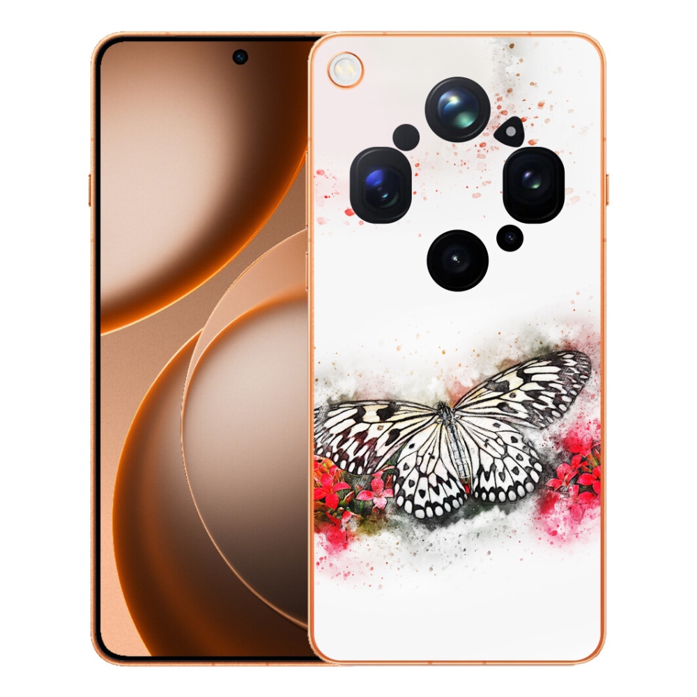 Gélový kryt mmCase na Oppo Find X9 Ultra - čiernobiely motýľ