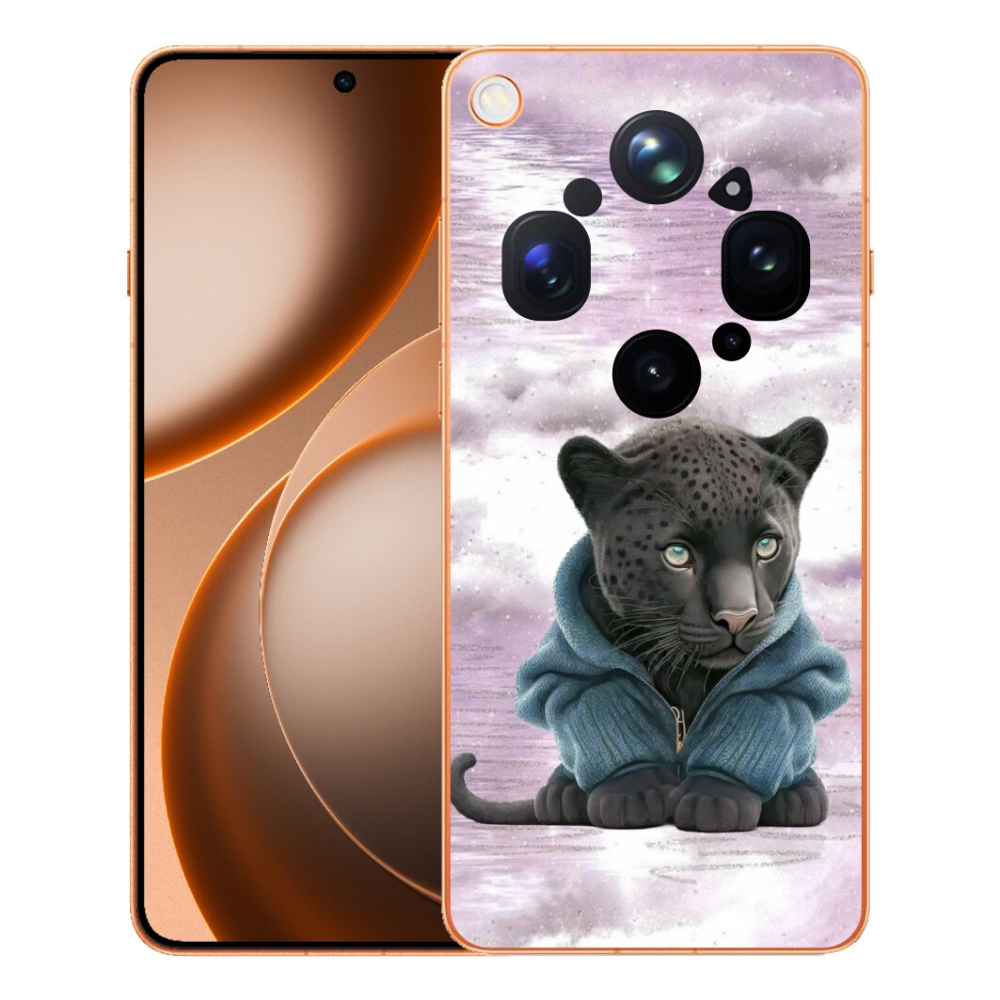 Gélový kryt mmCase na Oppo Find X9 Ultra - čierny panter vo svetri