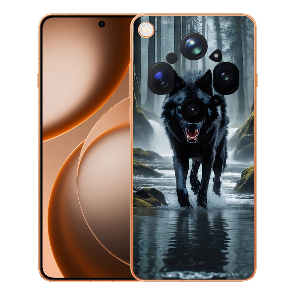 Gélový kryt mmCase na Oppo Find X9 Ultra - čierny vlk