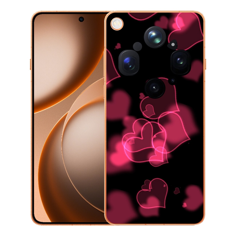Gélový kryt mmCase na Oppo Find X9 Ultra - červené srdiečka