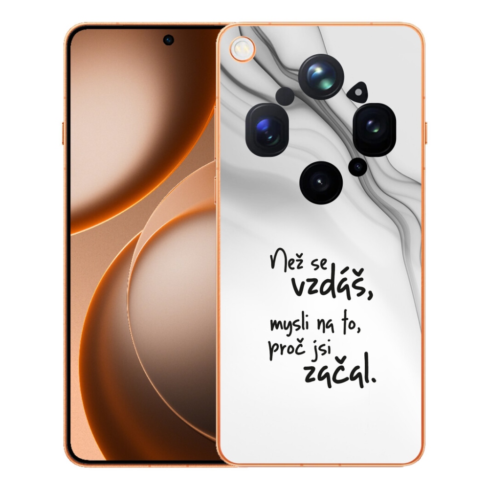 Gélový kryt mmCase na Oppo Find X9 Ultra - citát 2 biele pozadie