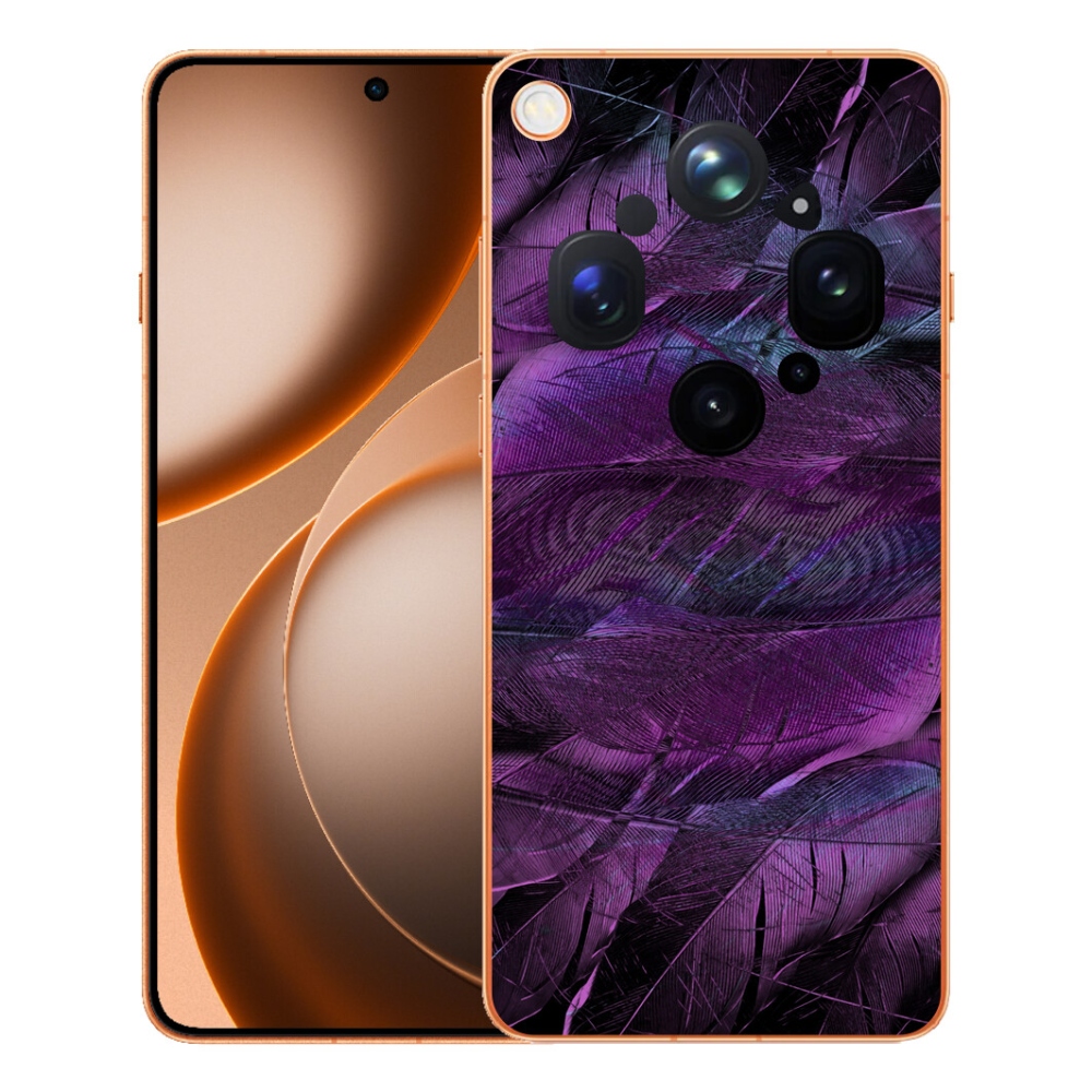 Gélový kryt mmCase na Oppo Find X9 Ultra - fialové pierka