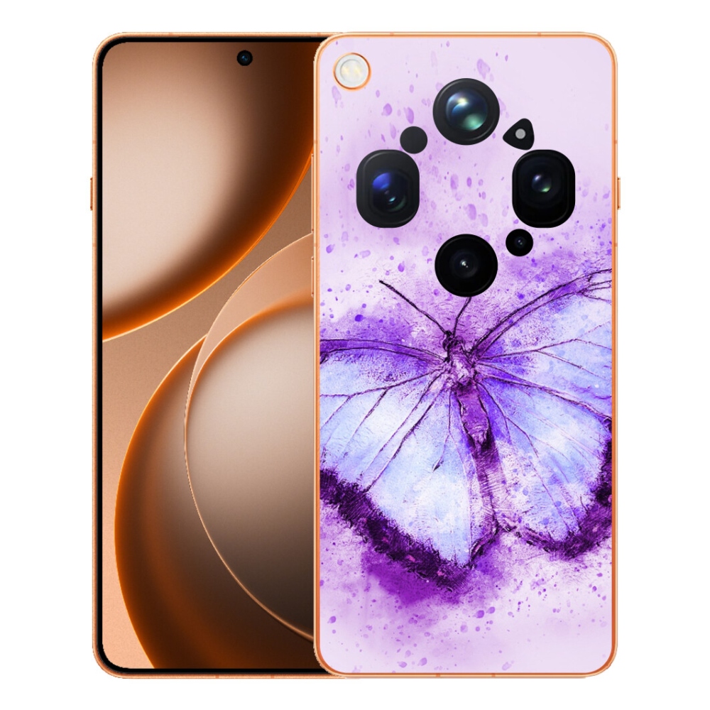 Gélový kryt mmCase na Oppo Find X9 Ultra - fialový motýľ