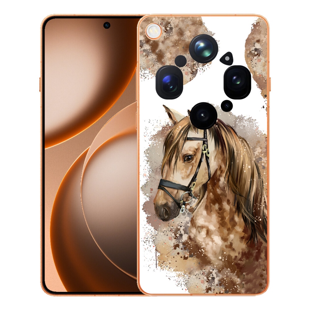 Gélový kryt mmCase na Oppo Find X9 Ultra - hnedý kreslený kôň