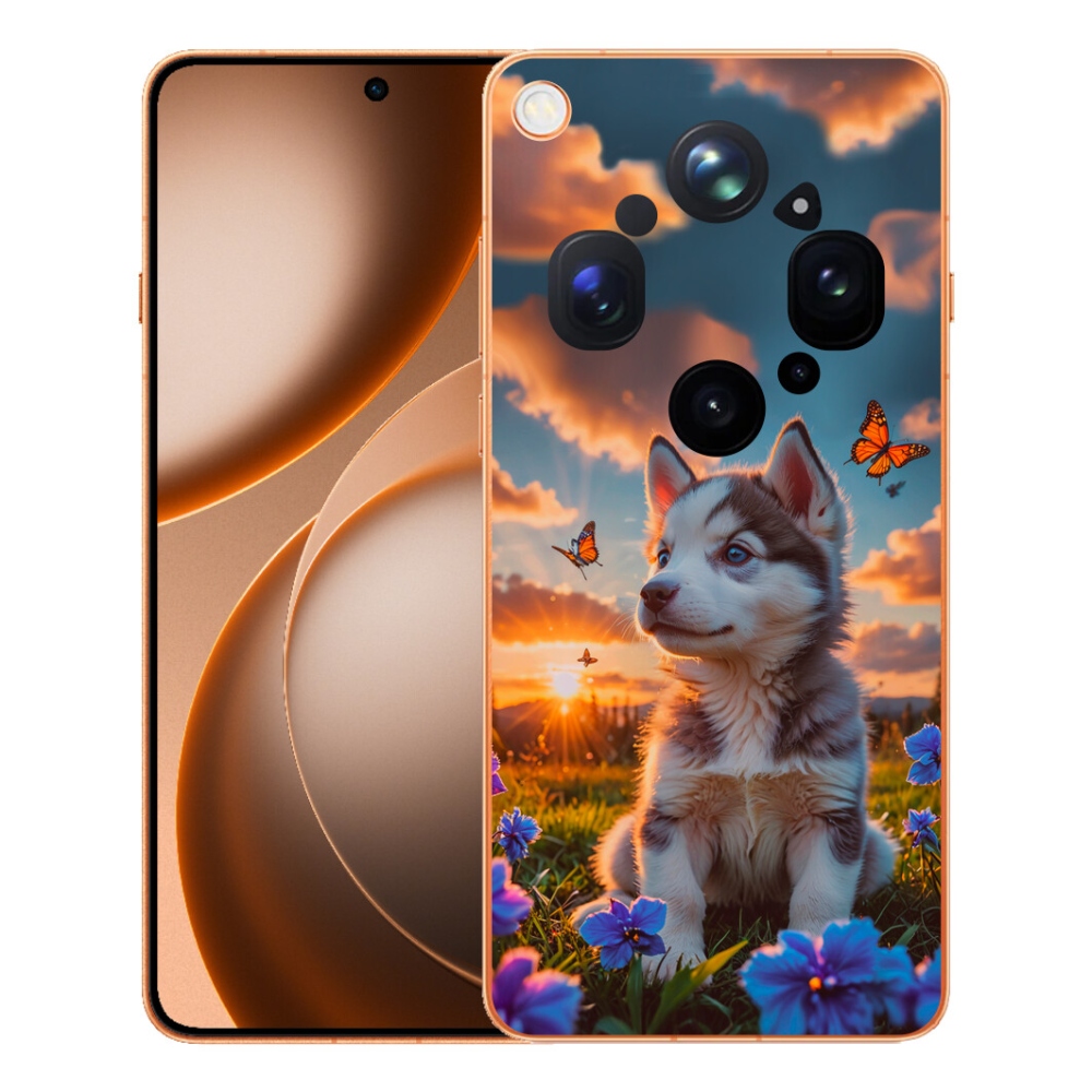 Gélový kryt mmCase na Oppo Find X9 Ultra - husky pri západe slnka