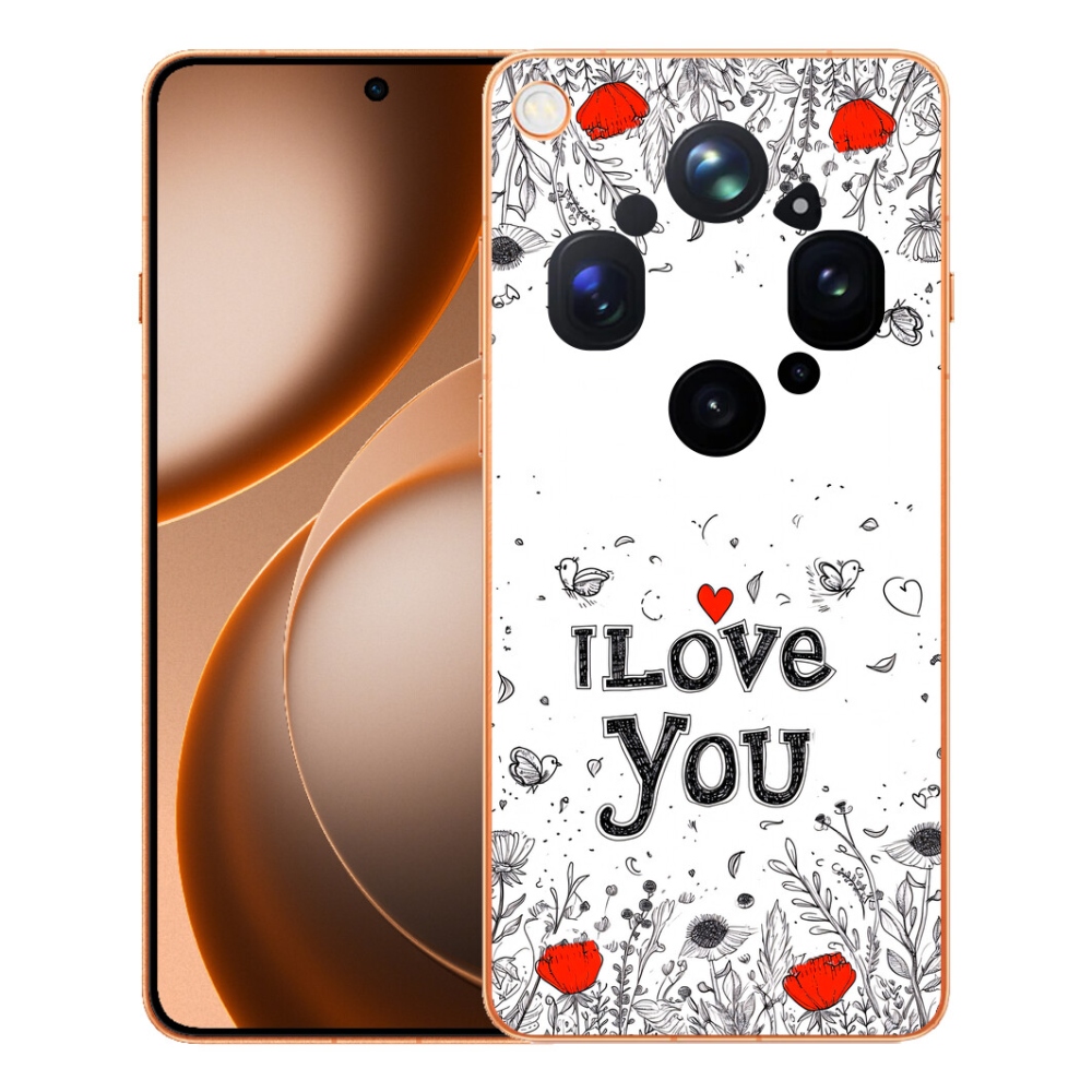 Gélový kryt mmCase na Oppo Find X9 Ultra - I love you biele pozadie