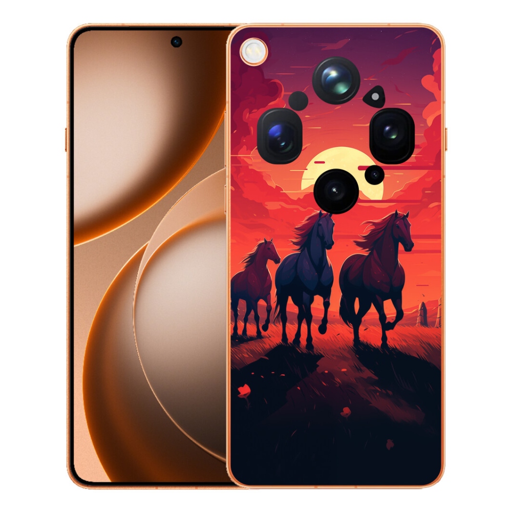 Gélový kryt mmCase na Oppo Find X9 Ultra - kone a západ slnka