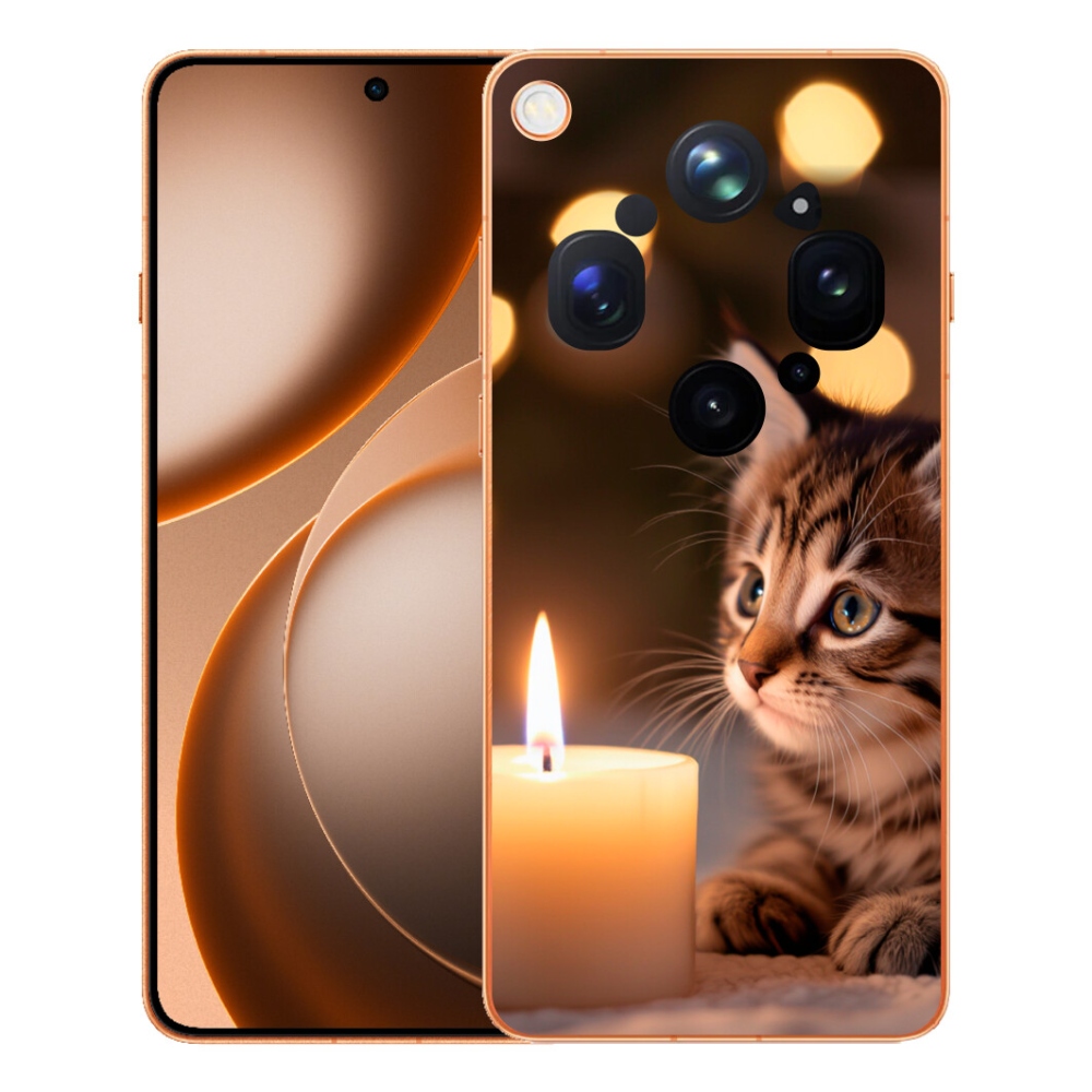 Gélový kryt mmCase na Oppo Find X9 Ultra - mačiatko a sviečka