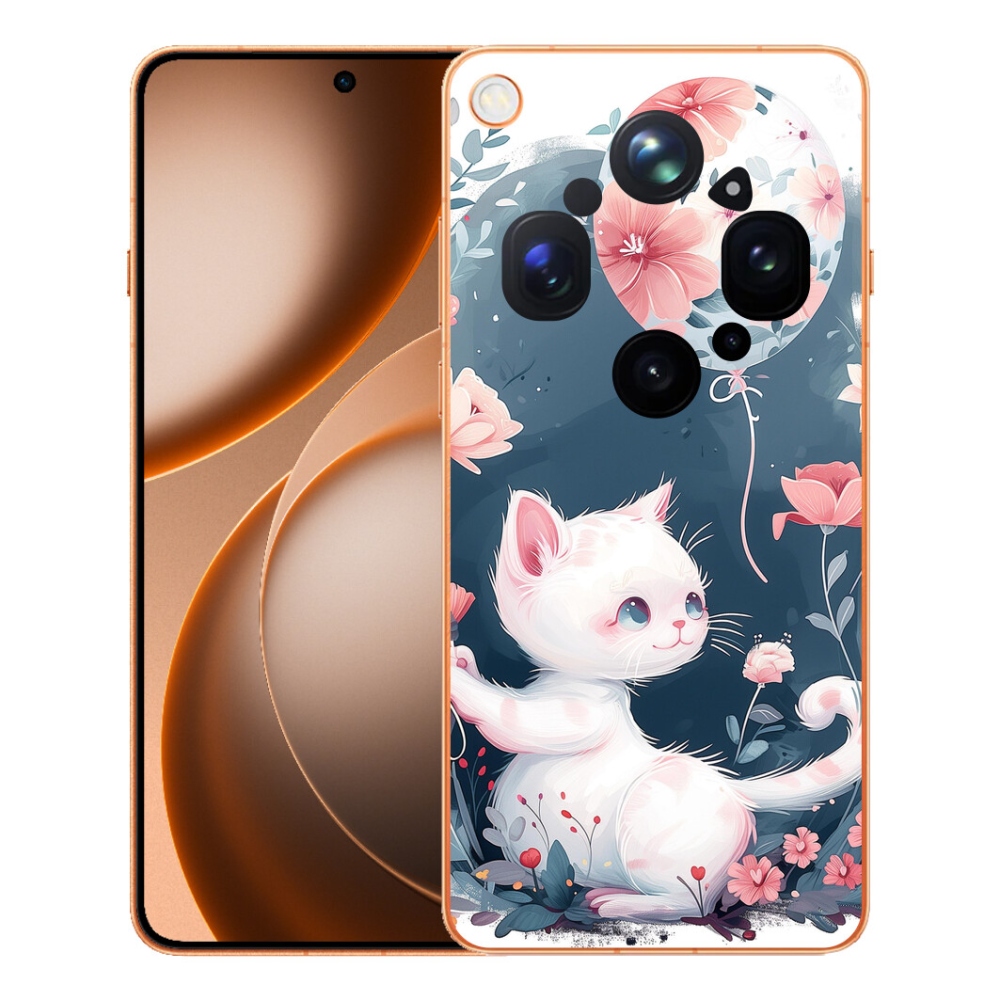 Gélový kryt mmCase na Oppo Find X9 Ultra - mačiatko s balónikom