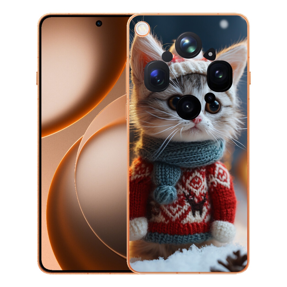 Gélový kryt mmCase na Oppo Find X9 Ultra - mačiatko vo svetri