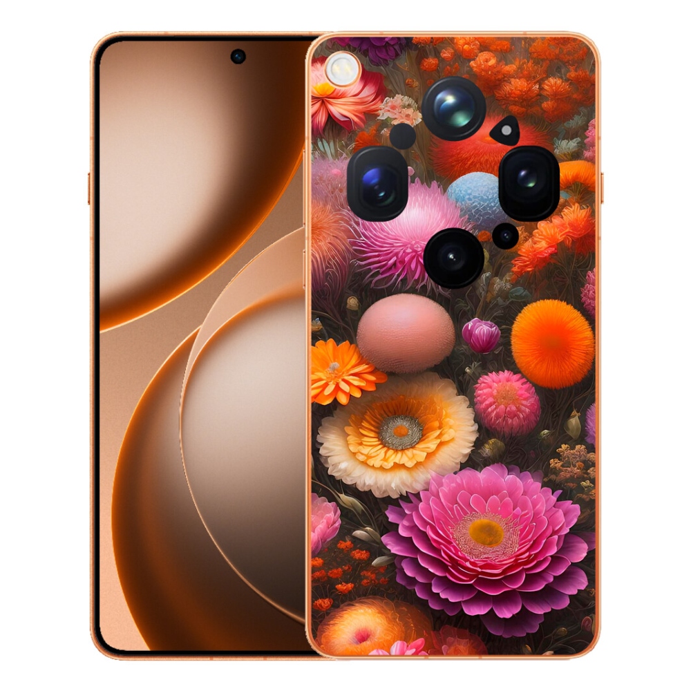 Gélový kryt mmCase na Oppo Find X9 Ultra - kvetinová kompozícia