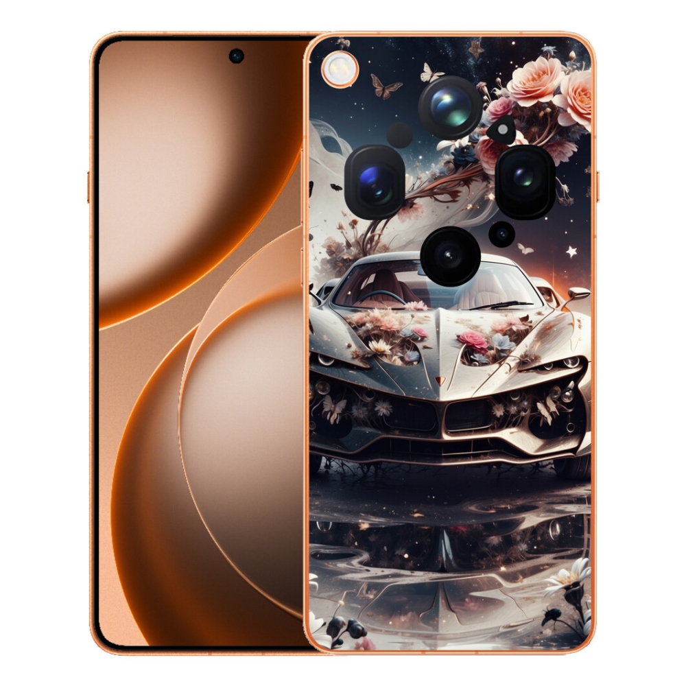 Gélový kryt mmCase na Oppo Find X9 Ultra - kvetinový športový automobil