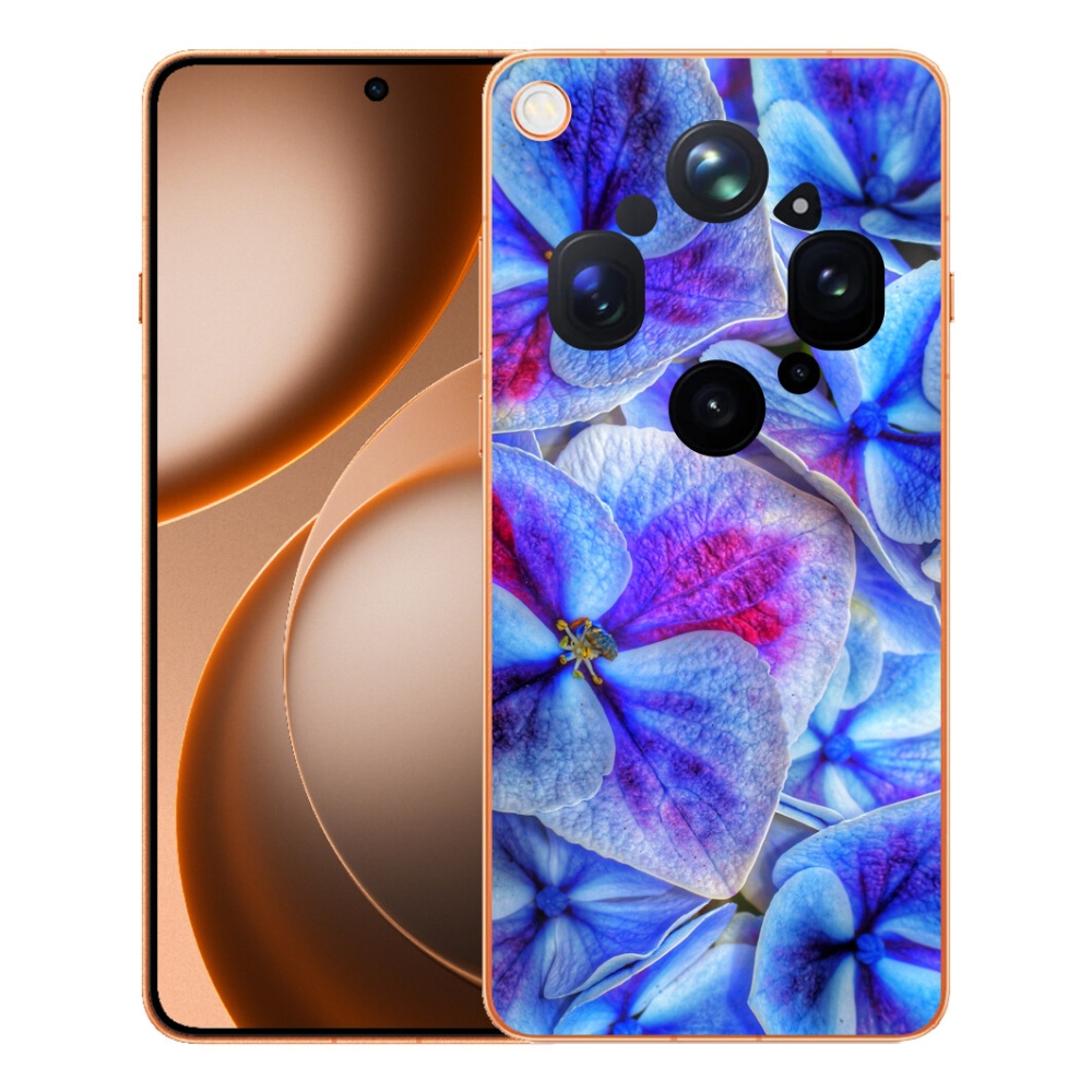 Gélový kryt mmCase na Oppo Find X9 Ultra - modré kvety 1