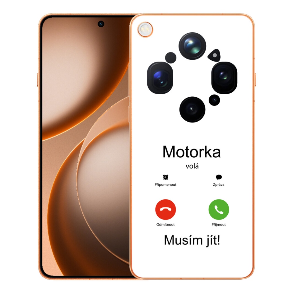 Gélový kryt mmCase na Oppo Find X9 Ultra - motorka volá biele pozadie