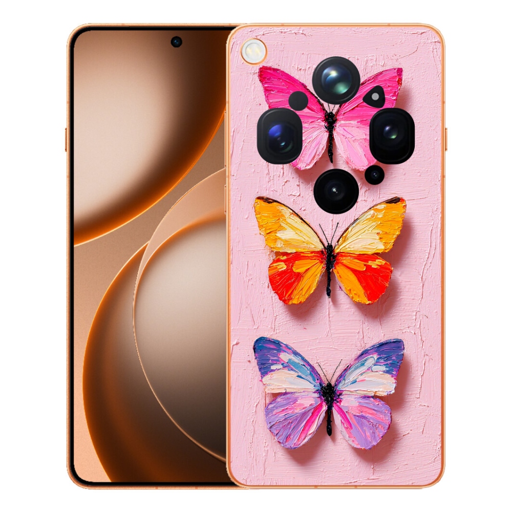Gélový kryt mmCase na Oppo Find X9 Ultra - motýlia trojica
