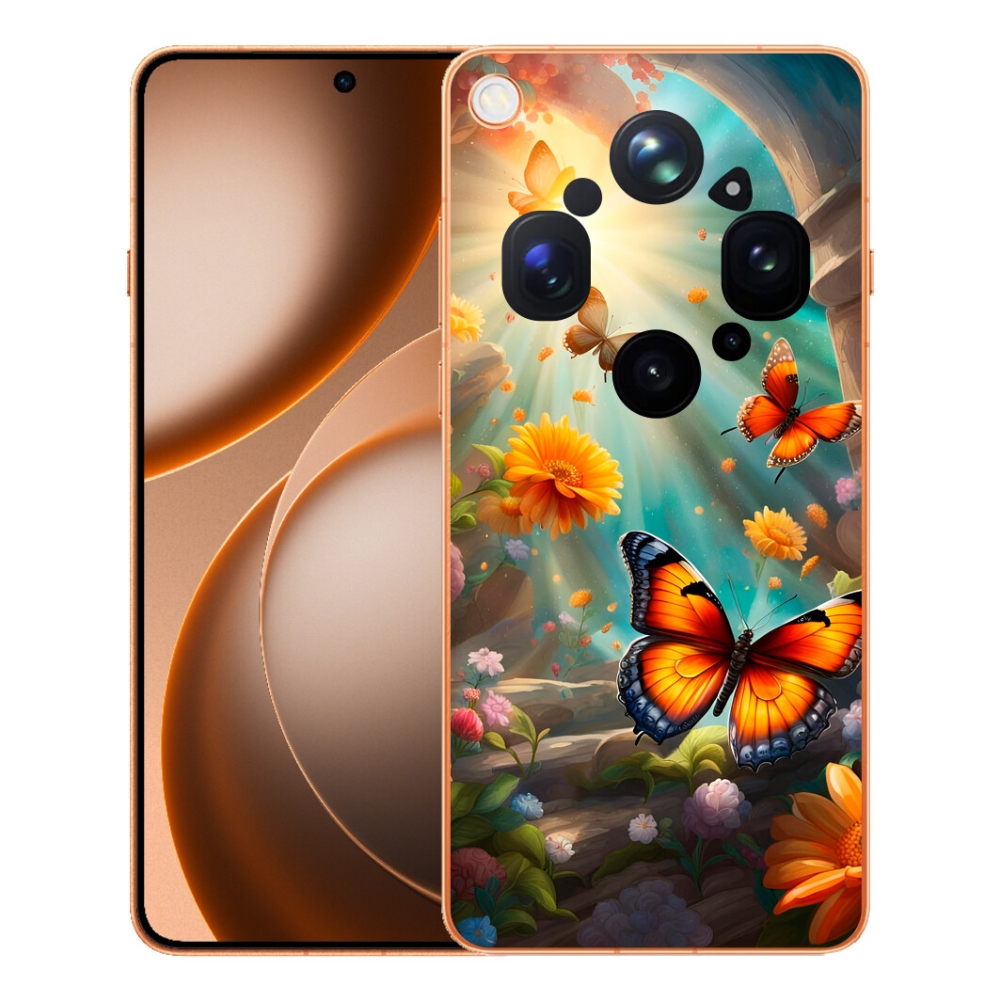 Gélový kryt mmCase na Oppo Find X9 Ultra - motýlia záhrada 2