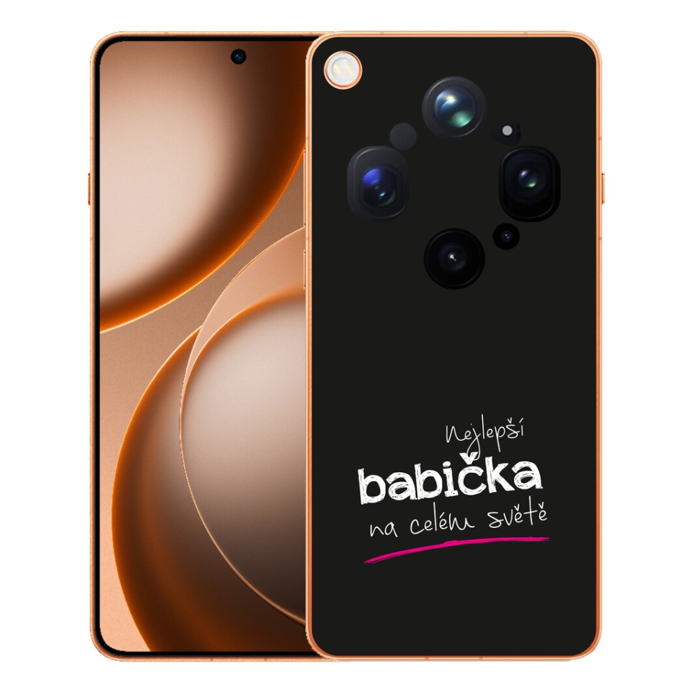 Gélový kryt mmCase na Oppo Find X9 Ultra - najlepšia babička 4 čierne pozadie
