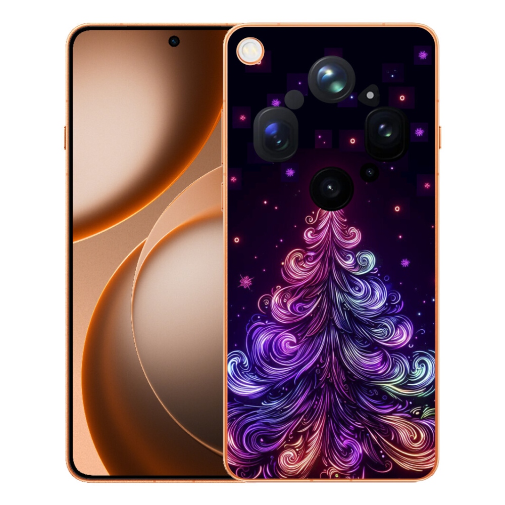 Gélový kryt mmCase na Oppo Find X9 Ultra - neónový vianočný stromček 1