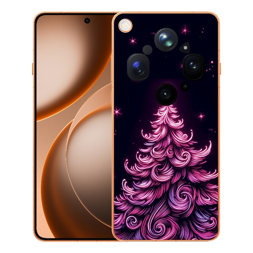 Gélový kryt mmCase na Oppo Find X9 Ultra - neónový vianočný stromček 2