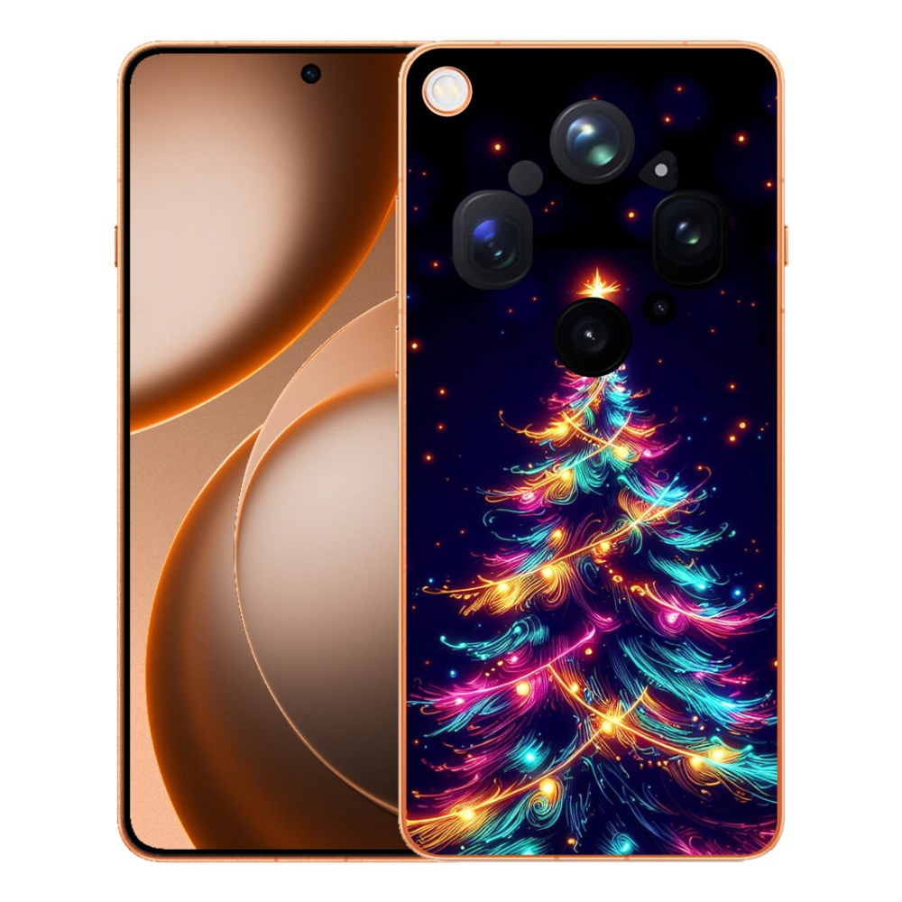 Gélový kryt mmCase na Oppo Find X9 Ultra - neónový vianočný stromček