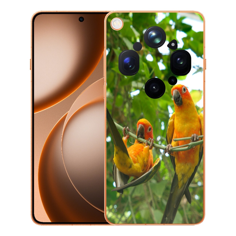 Gélový kryt mmCase na Oppo Find X9 Ultra - papagáje aratingy