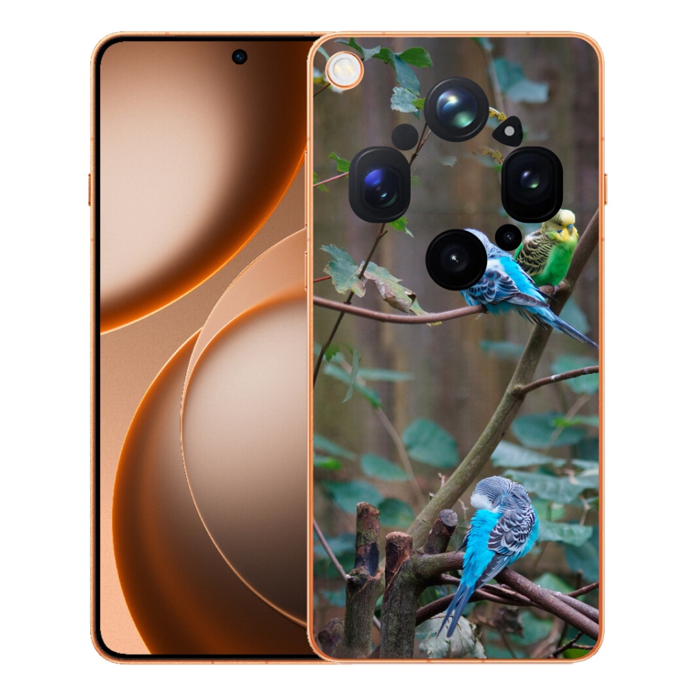 Gélový kryt mmCase na Oppo Find X9 Ultra - papagáje na vetve