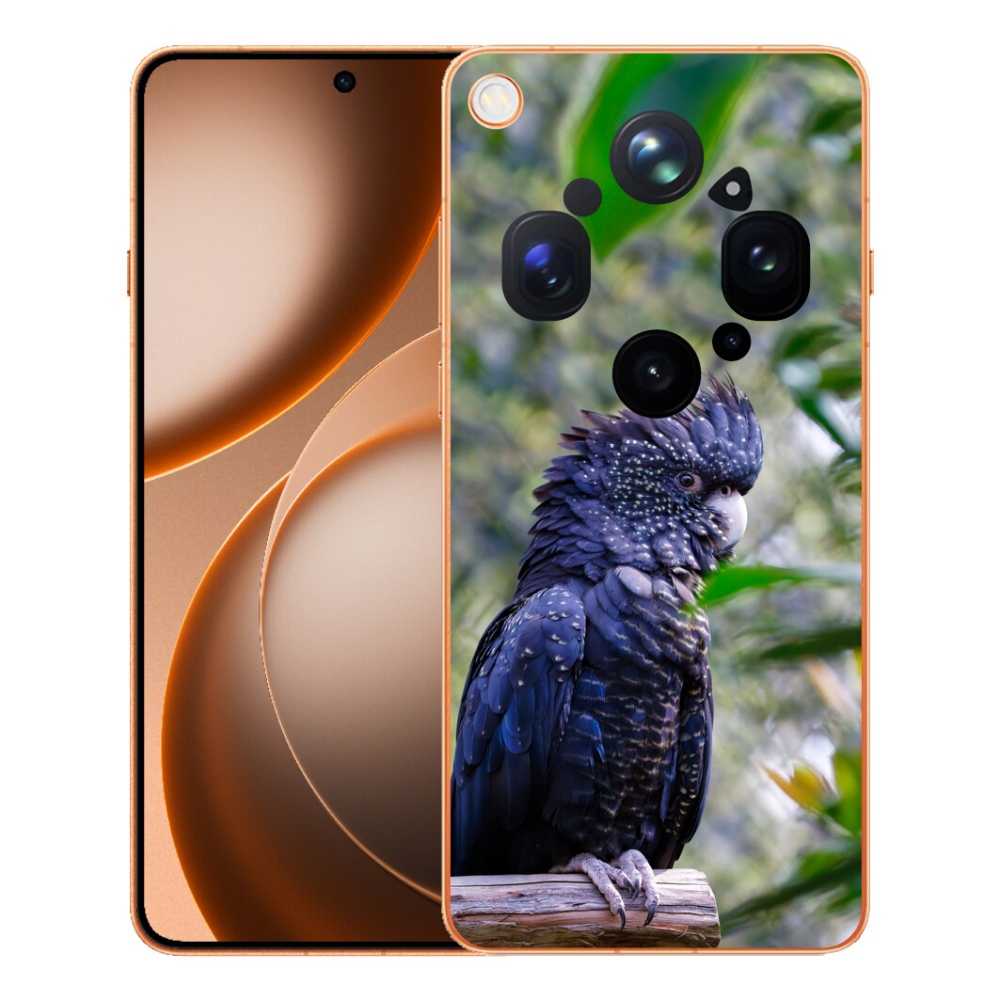 Gélový kryt mmCase na Oppo Find X9 Ultra - papagáj kakadu čierny
