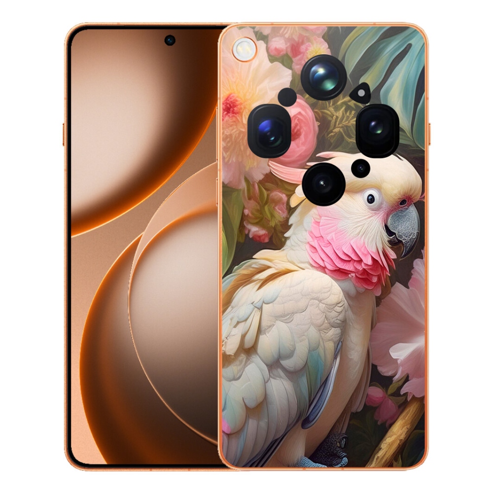 Gélový kryt mmCase na Oppo Find X9 Ultra - papagáj kakadu ružový 2