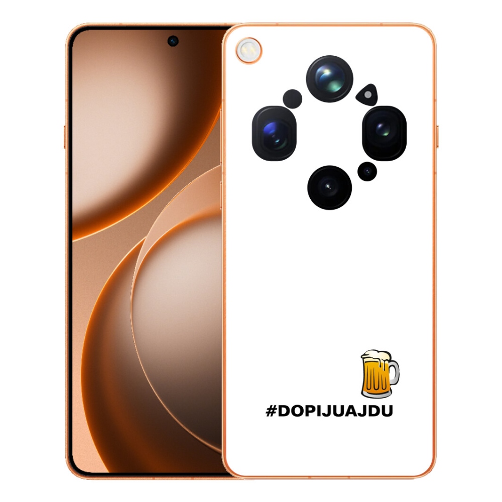 Gélový kryt mmCase na Oppo Find X9 Ultra - pivný motív 1 biele pozadie