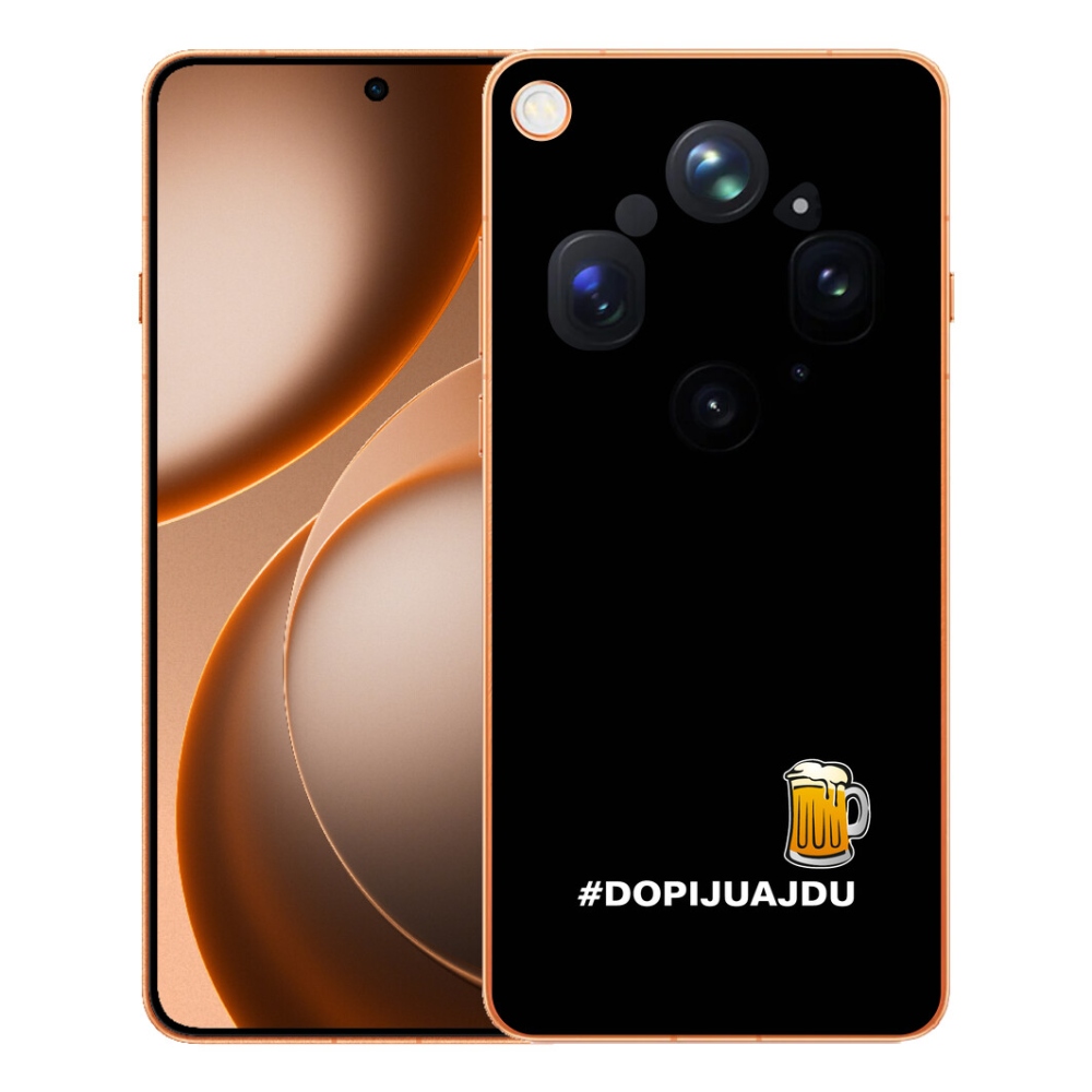 Gélový kryt mmCase na Oppo Find X9 Ultra - pivný motív 1 čierne pozadie
