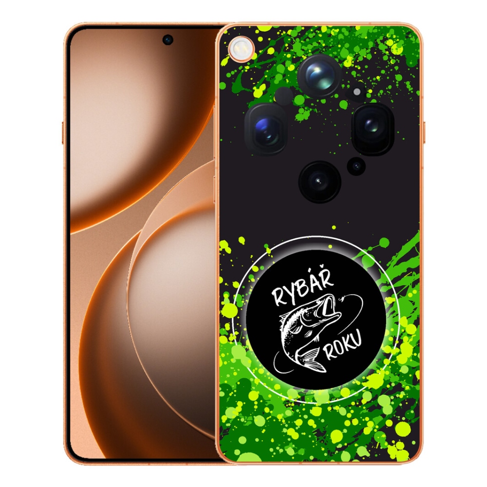 Gélový kryt mmCase na Oppo Find X9 Ultra - rybár roku čierne pozadie