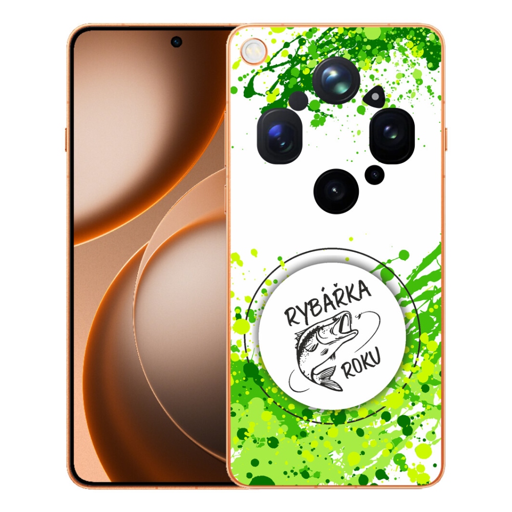 Gélový kryt mmCase na Oppo Find X9 Ultra - rybárka roku biele pozadie