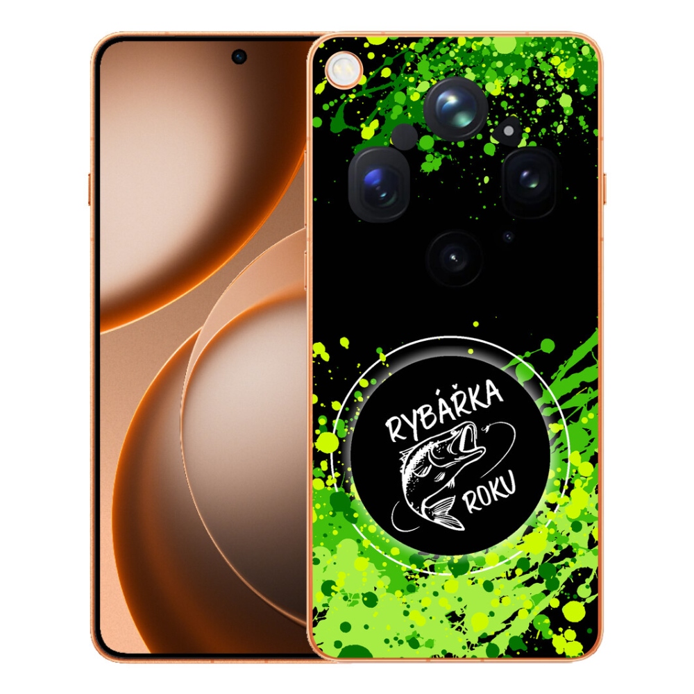 Gélový kryt mmCase na Oppo Find X9 Ultra - rybárka roku čierne pozadie
