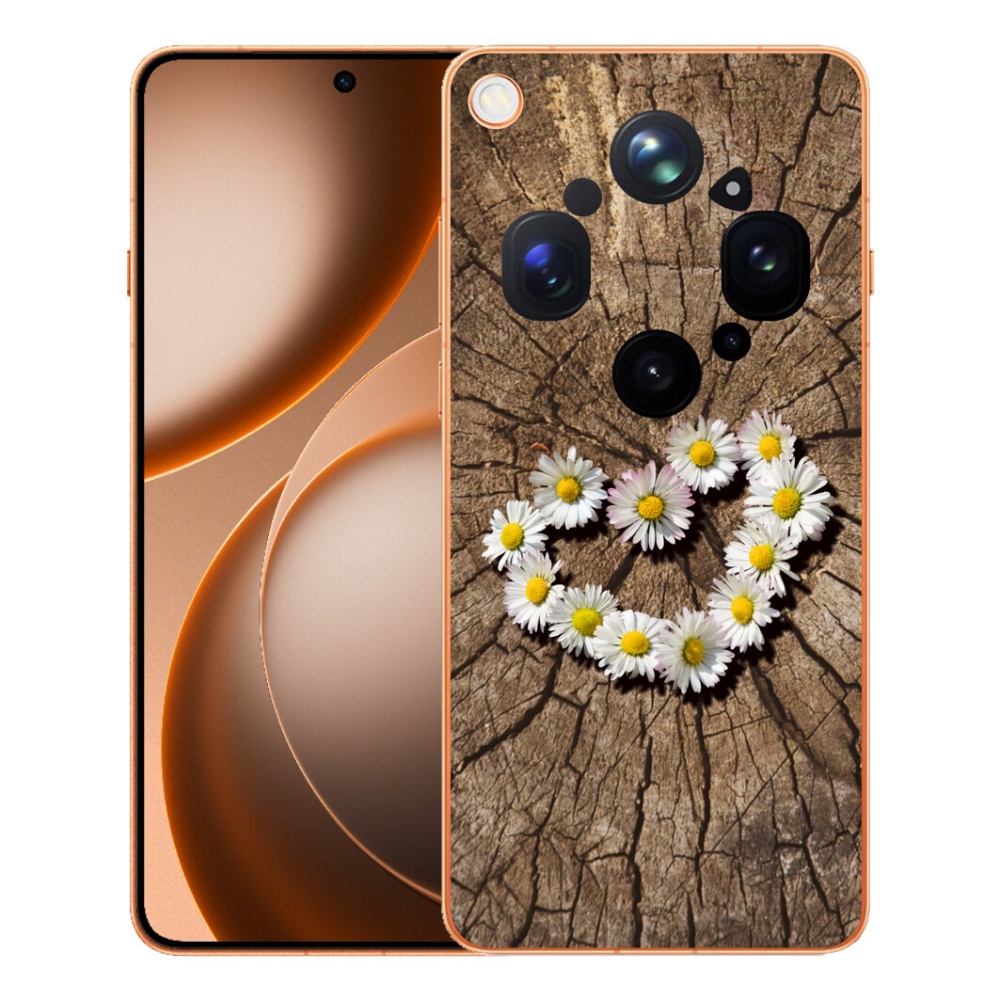 Gélový kryt mmCase na Oppo Find X9 Ultra - srdce z margaréty