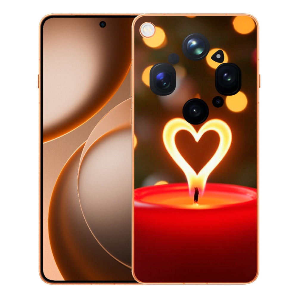 Gélový kryt mmCase na Oppo Find X9 Ultra - srdce z plameňa