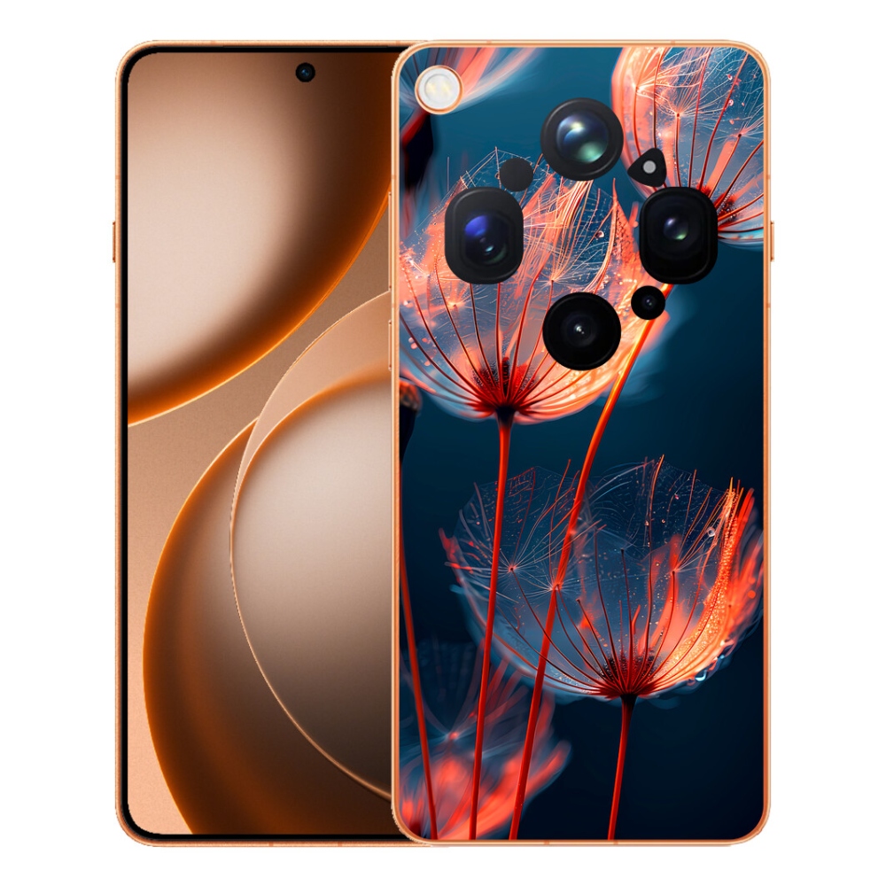 Gélový kryt mmCase na Oppo Find X9 Ultra - svetielkujúce páperie