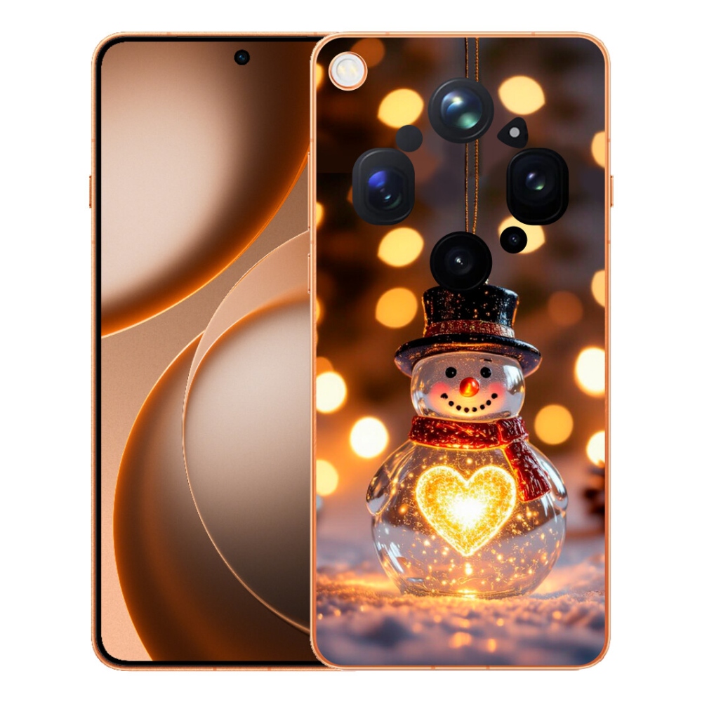 Gélový kryt mmCase na Oppo Find X9 Ultra - svietiaci vianočný snehuliak