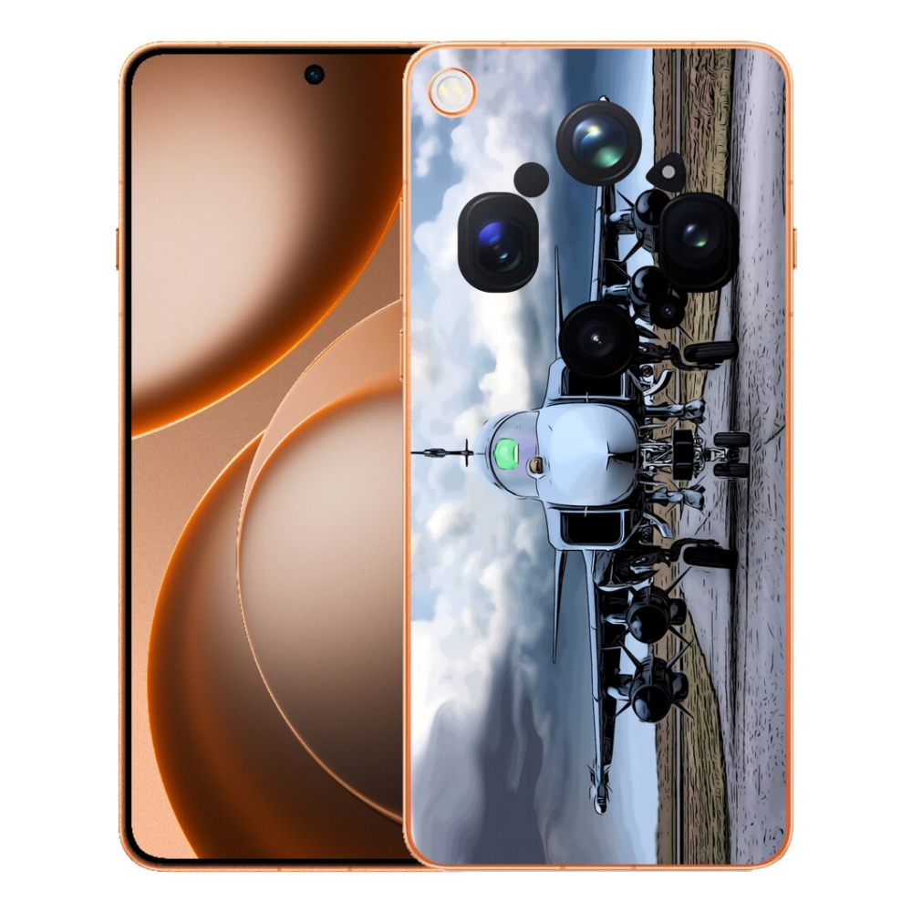 Gélový kryt mmCase na Oppo Find X9 Ultra - vojenské lietadlo