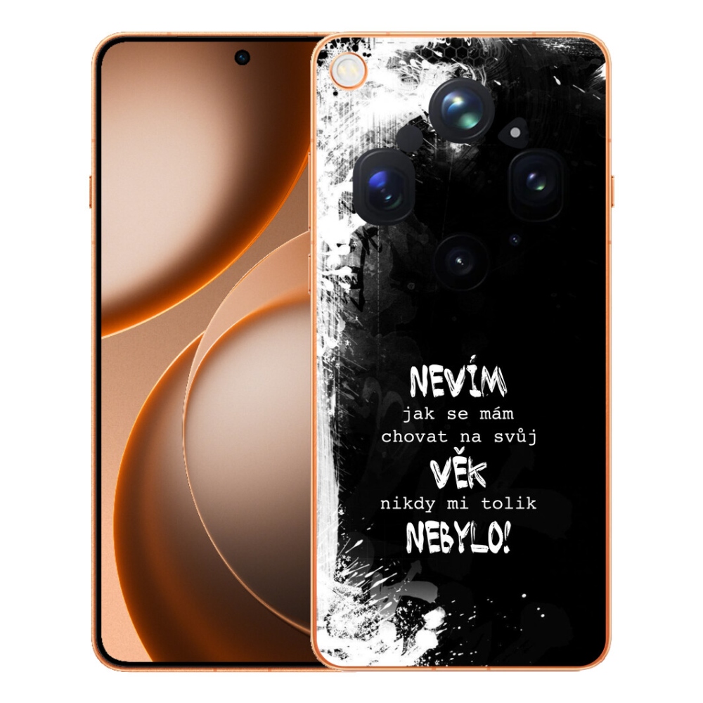 Gélový kryt mmCase na Oppo Find X9 Ultra - vtipný text 14 čierne pozadie